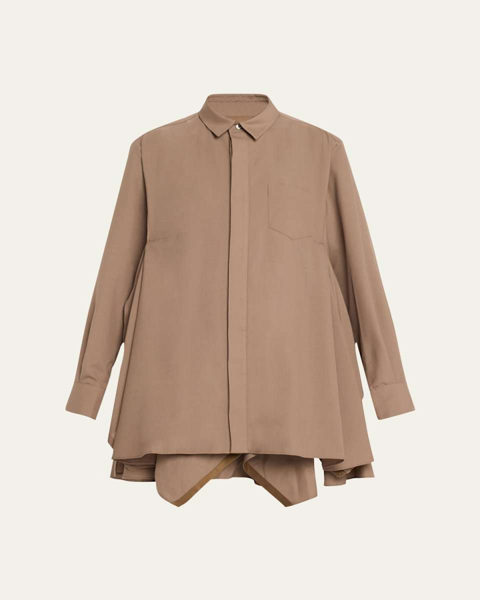 Layered Button-Front Mini Shirtdress
